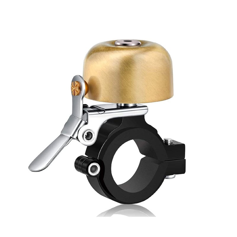 Greallthy Bike Bell Classic Brass Bicycle Bell,Bike Bells for Adults Kids, Loud Retro Bell for Road & Mountain Bikes, Universal Handlebar Fit (Gold). - Image 1